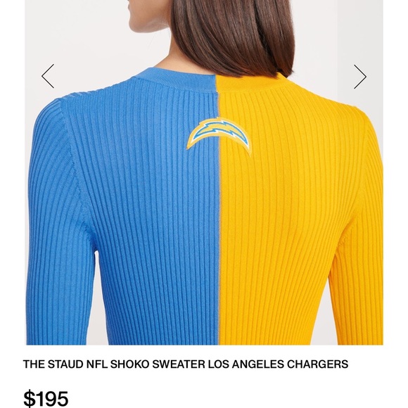 THE STAUD NFL SHOKO SWEATER DRESS LOS ANGELES CHARGERS Brand New with tags - Picture 4 of 6